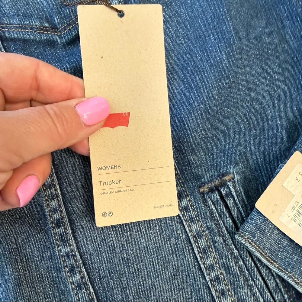 NWT Levi’s Classic Blue Denim Trucker Jacket size 3X button essential stretch - Picture 2 of 14